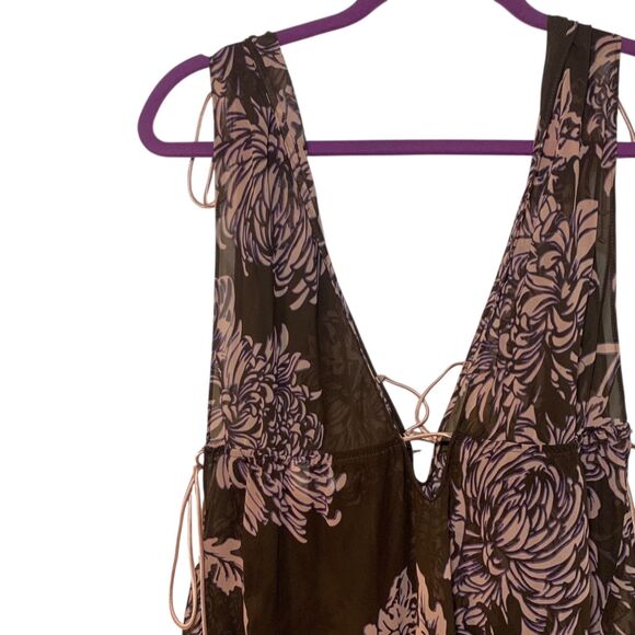 Gilligan O Malley Womens Brown Pink Sheer Coquette Sexy Nightgown M Fairy Party - Picture 7 of 8